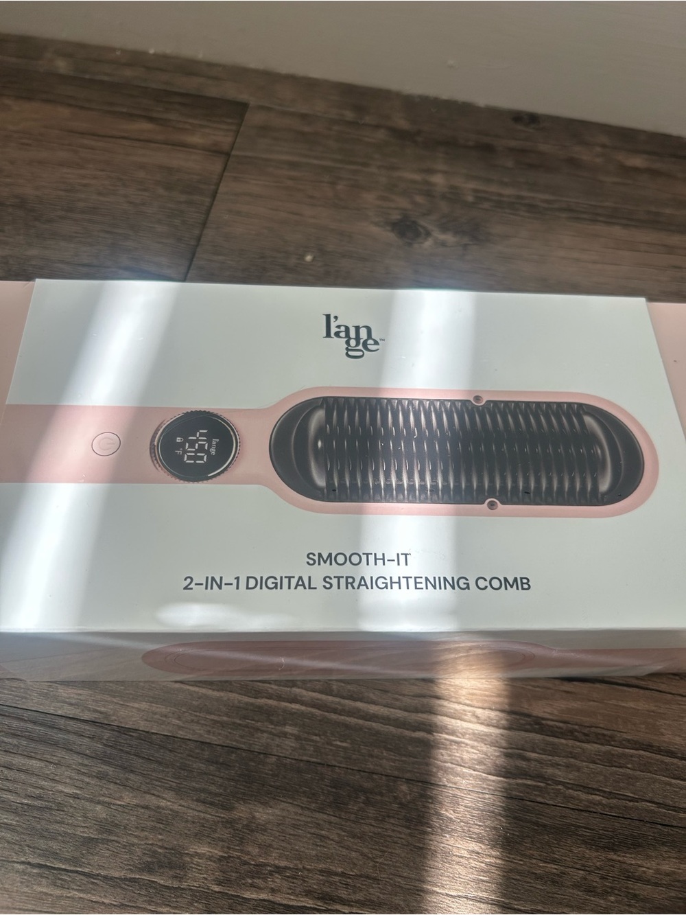 Lange (l’ange) Smooth-It 2-in-1 Hair Straightening Comb in Pink and Black